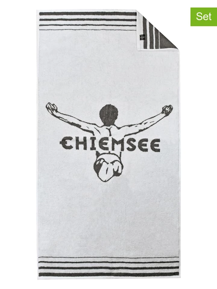 Chiemsee 2er-Set: Duschtücher "Miami" In Hellgrau/ Anthrazit
