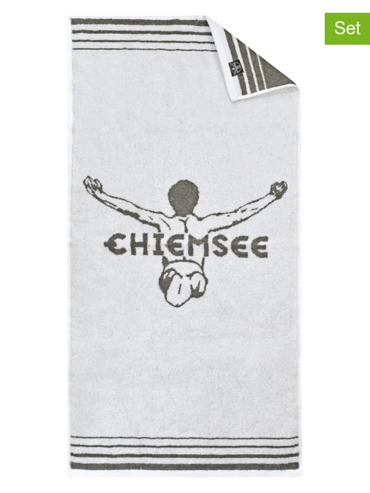 Chiemsee 4er-Set: Handtücher "Miami" In Hellgrau/ Anthrazit
