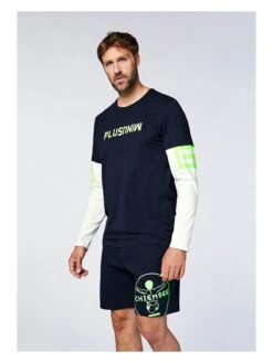 Chiemsee Longsleeve "Naalehu" In Dunkelblau/ Weiß