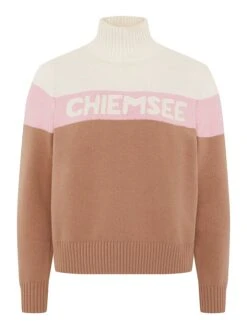 Chiemsee Pullover In Hellbraun/ Creme/ Rosa