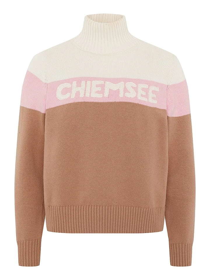Chiemsee Pullover In Hellbraun/ Creme/ Rosa 3 Chiemsee Pullover In Hellbraun/ Creme/ Rosa