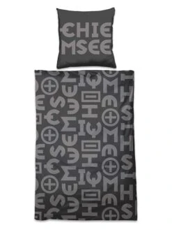 Chiemsee Renforcé-Bettwäsche-Set "Tahiti" In Schwarz/ Grau